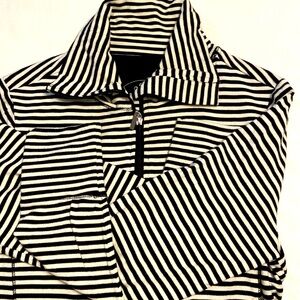 Great striped loungewear with zipper closure.